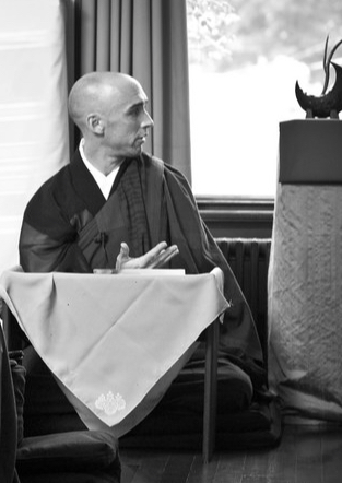 Fugan offering a Dharma Talk at the Grail